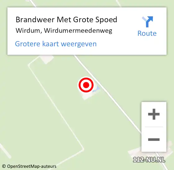 Locatie op kaart van de 112 melding: Brandweer Met Grote Spoed Naar Wirdum, Wirdumermeedenweg op 23 november 2024 19:25