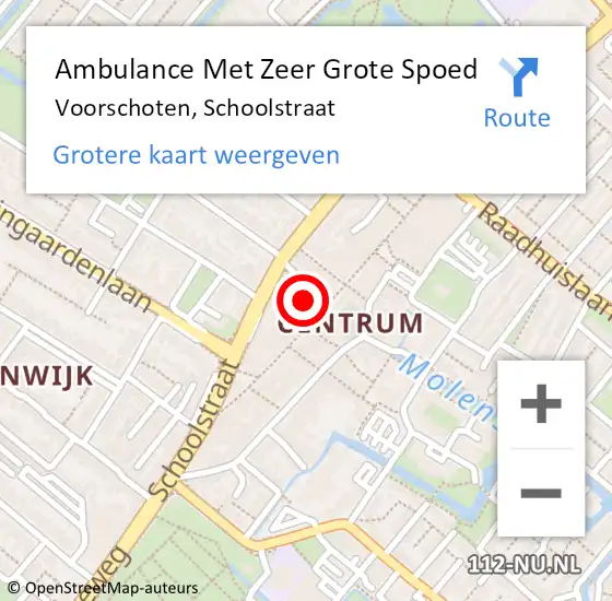 Locatie op kaart van de 112 melding: Ambulance Met Zeer Grote Spoed Naar Voorschoten, Schoolstraat op 23 november 2024 19:58