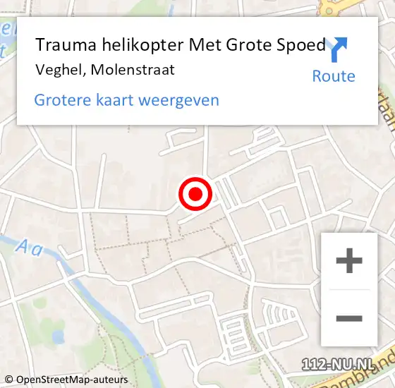 Locatie op kaart van de 112 melding: Trauma helikopter Met Grote Spoed Naar Veghel, Molenstraat op 23 november 2024 20:00