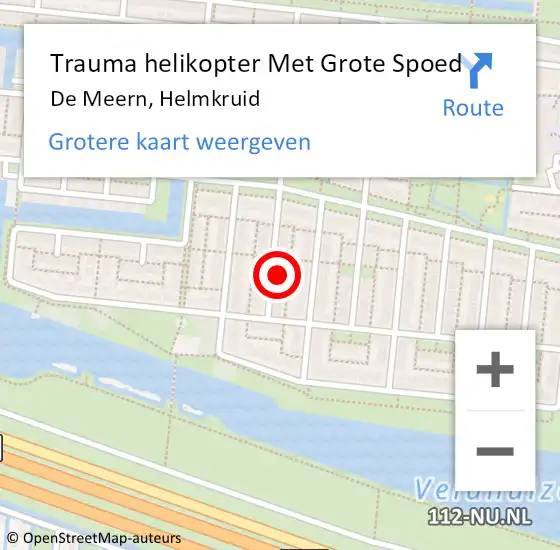 Locatie op kaart van de 112 melding: Trauma helikopter Met Grote Spoed Naar De Meern, Helmkruid op 23 november 2024 20:05