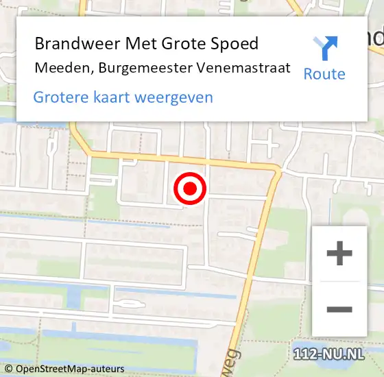 Locatie op kaart van de 112 melding: Brandweer Met Grote Spoed Naar Meeden, Burgemeester Venemastraat op 23 november 2024 20:15