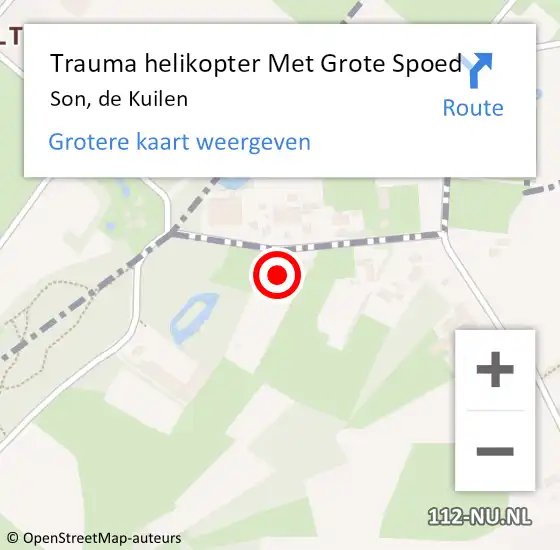 Locatie op kaart van de 112 melding: Trauma helikopter Met Grote Spoed Naar Son, de Kuilen op 23 november 2024 20:25