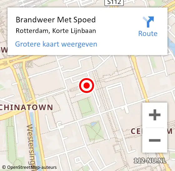 Locatie op kaart van de 112 melding: Brandweer Met Spoed Naar Rotterdam, Korte Lijnbaan op 23 november 2024 20:52