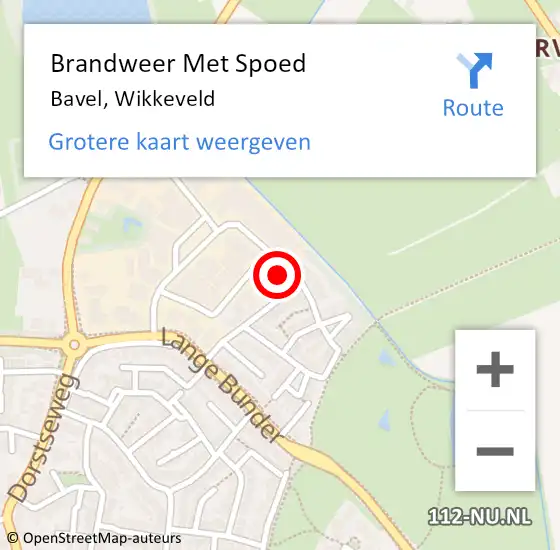 Locatie op kaart van de 112 melding: Brandweer Met Spoed Naar Bavel, Wikkeveld op 23 november 2024 20:53