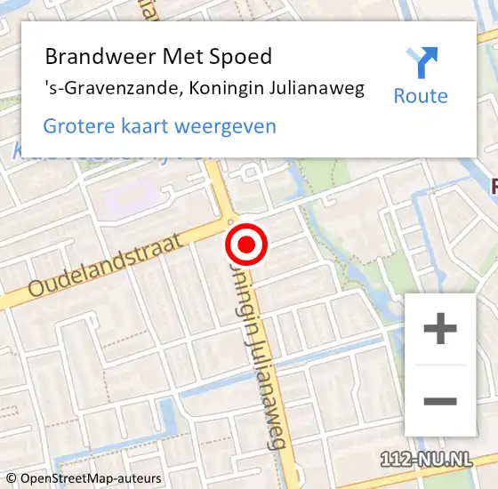 Locatie op kaart van de 112 melding: Brandweer Met Spoed Naar 's-Gravenzande, Koningin Julianaweg op 23 november 2024 21:15