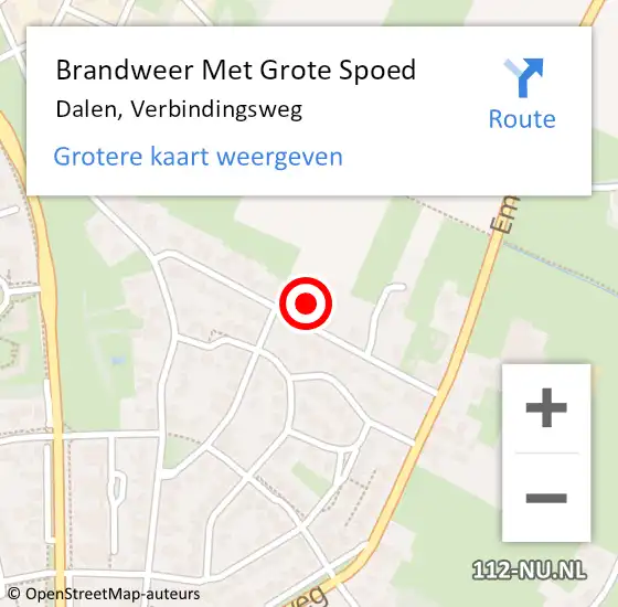 Locatie op kaart van de 112 melding: Brandweer Met Grote Spoed Naar Dalen, Verbindingsweg op 23 november 2024 22:10