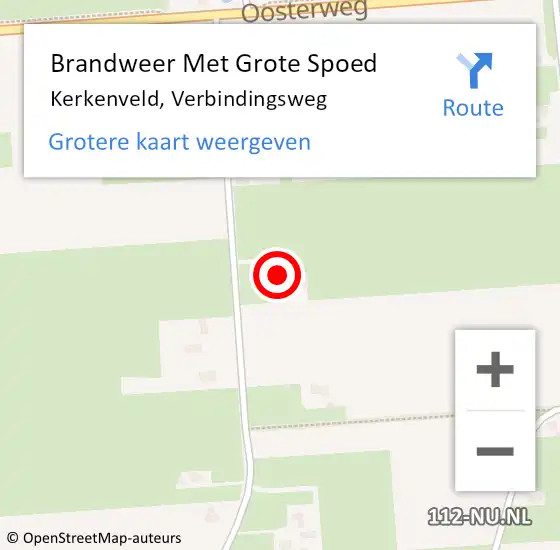 Locatie op kaart van de 112 melding: Brandweer Met Grote Spoed Naar Kerkenveld, Verbindingsweg op 23 november 2024 22:35