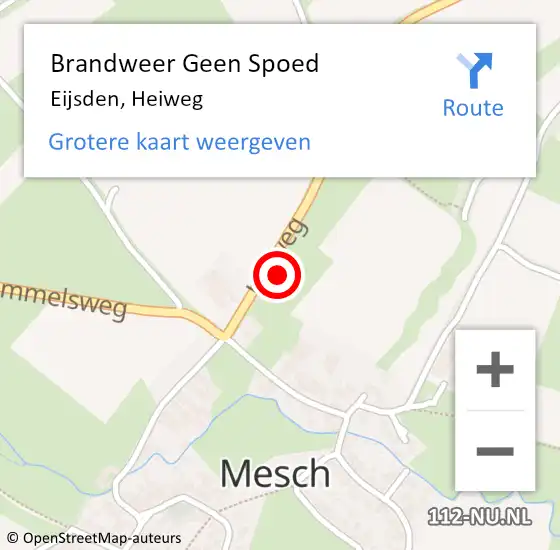 Locatie op kaart van de 112 melding: Brandweer Geen Spoed Naar Eijsden, Heiweg op 23 november 2024 22:39