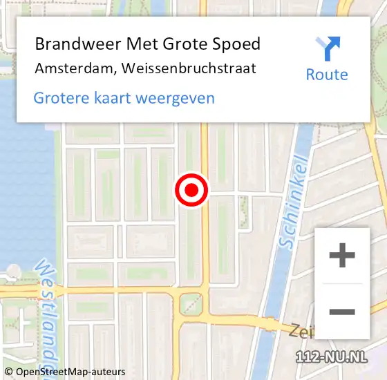 Locatie op kaart van de 112 melding: Brandweer Met Grote Spoed Naar Amsterdam, Weissenbruchstraat op 23 november 2024 23:15