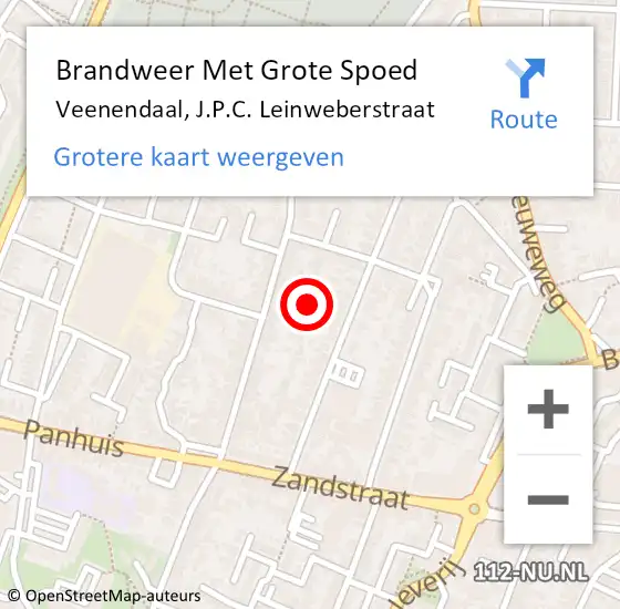 Locatie op kaart van de 112 melding: Brandweer Met Grote Spoed Naar Veenendaal, J.P.C. Leinweberstraat op 23 november 2024 23:24