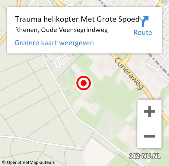 Locatie op kaart van de 112 melding: Trauma helikopter Met Grote Spoed Naar Rhenen, Oude Veensegrindweg op 23 november 2024 23:42