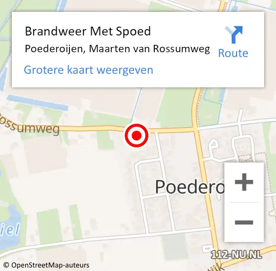 Locatie op kaart van de 112 melding: Brandweer Met Spoed Naar Poederoijen, Maarten van Rossumweg op 23 november 2024 23:52