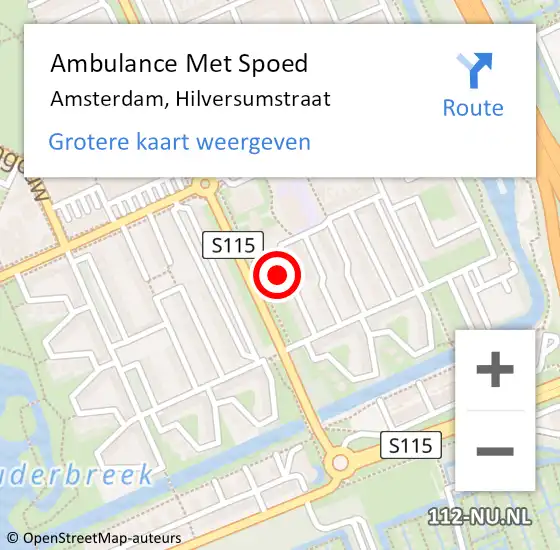 Locatie op kaart van de 112 melding: Ambulance Met Spoed Naar Amsterdam, Hilversumstraat op 23 november 2024 23:54