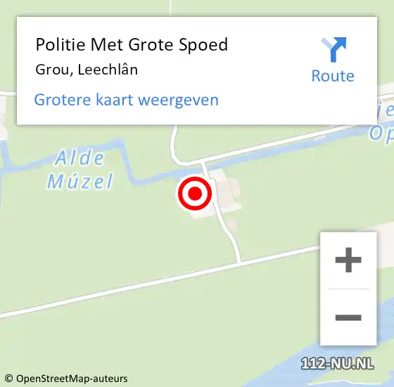 Locatie op kaart van de 112 melding: Politie Met Grote Spoed Naar Grou, Leechlân op 23 november 2024 23:59