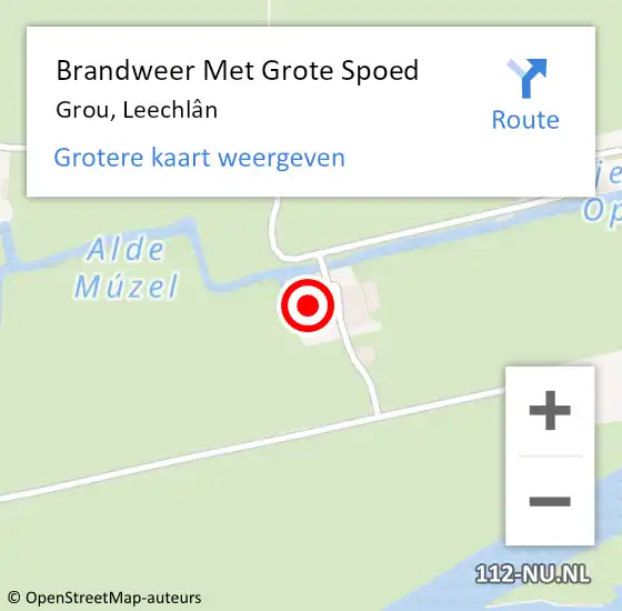 Locatie op kaart van de 112 melding: Brandweer Met Grote Spoed Naar Grou, Leechlân op 23 november 2024 23:59