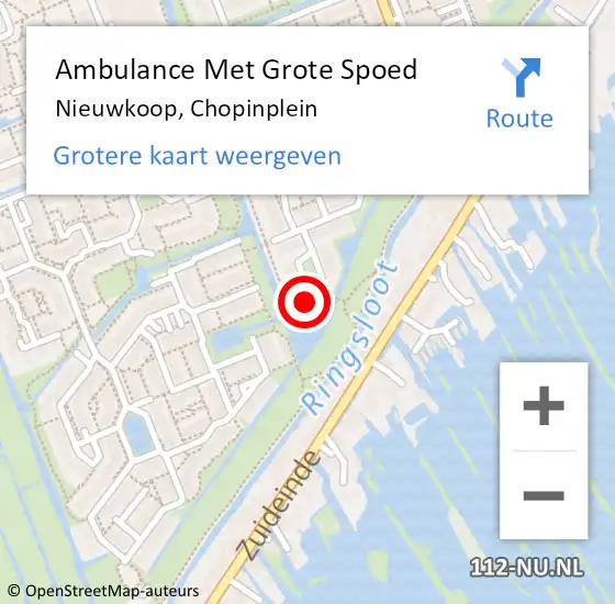 Locatie op kaart van de 112 melding: Ambulance Met Grote Spoed Naar Nieuwkoop, Chopinplein op 24 november 2024 00:49