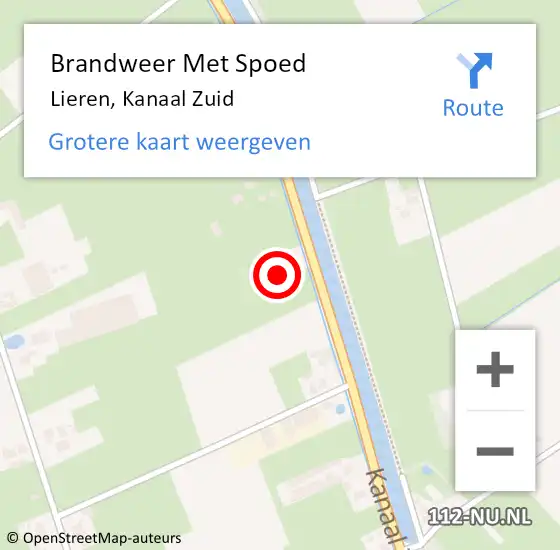 Locatie op kaart van de 112 melding: Brandweer Met Spoed Naar Lieren, Kanaal Zuid op 24 november 2024 02:00