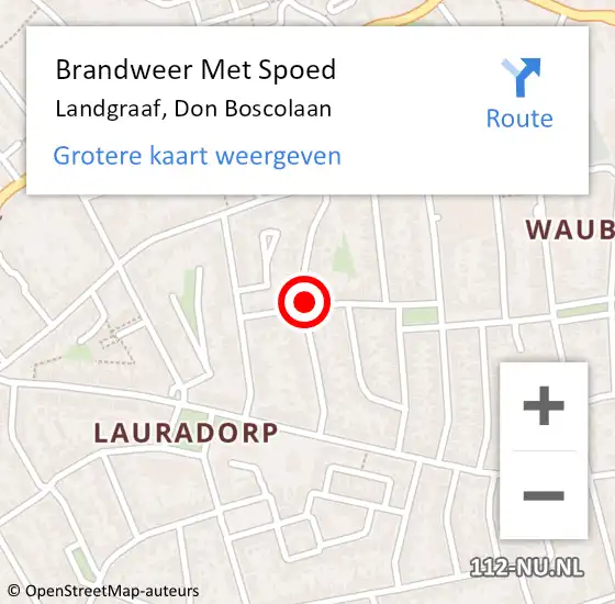 Locatie op kaart van de 112 melding: Brandweer Met Spoed Naar Landgraaf, Don Boscolaan op 24 november 2024 02:48