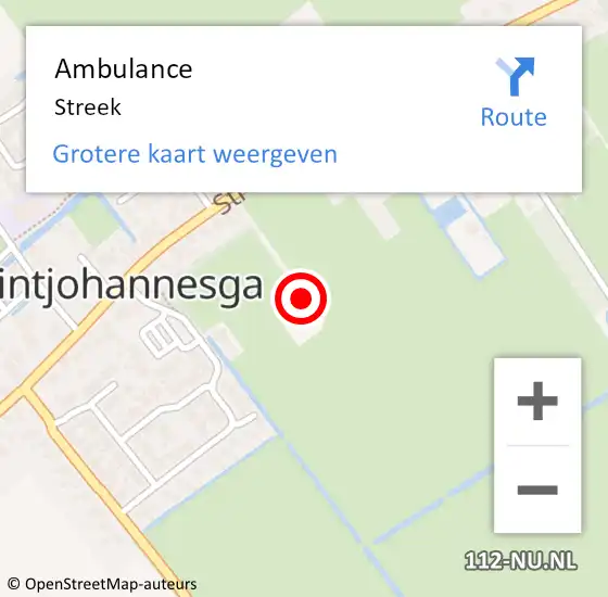 Locatie op kaart van de 112 melding: Ambulance Streek op 27 oktober 2014 23:47