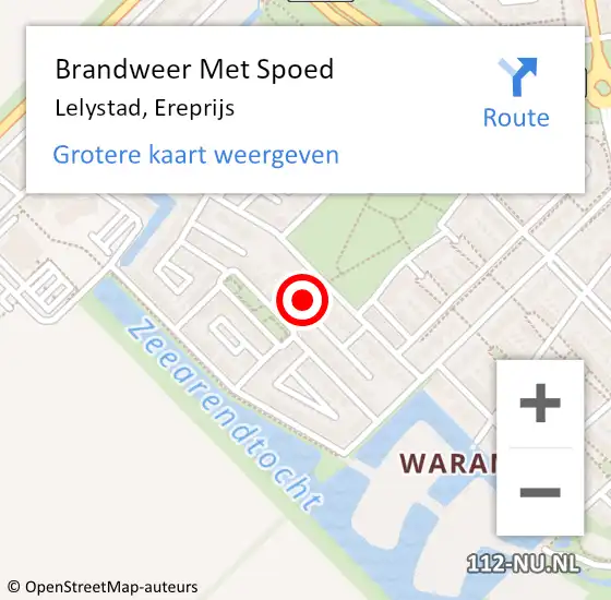 Locatie op kaart van de 112 melding: Brandweer Met Spoed Naar Lelystad, Ereprijs op 24 november 2024 03:29