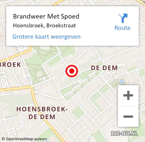 Locatie op kaart van de 112 melding: Brandweer Met Spoed Naar Hoensbroek, Broekstraat op 24 november 2024 03:30