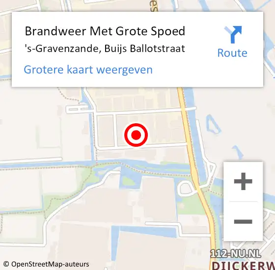 Locatie op kaart van de 112 melding: Brandweer Met Grote Spoed Naar 's-Gravenzande, Buijs Ballotstraat op 24 november 2024 04:02