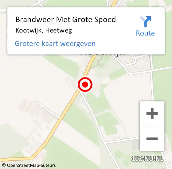 Locatie op kaart van de 112 melding: Brandweer Met Grote Spoed Naar Kootwijk, Heetweg op 24 november 2024 05:19