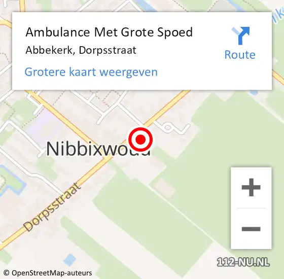 Locatie op kaart van de 112 melding: Ambulance Met Grote Spoed Naar Abbekerk, Dorpsstraat op 24 november 2024 05:29