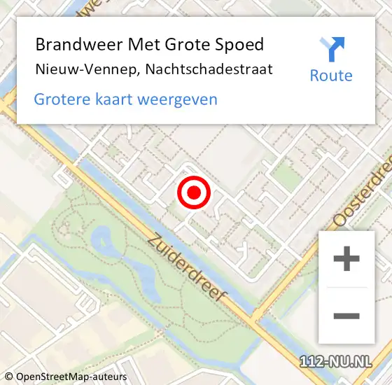 Locatie op kaart van de 112 melding: Brandweer Met Grote Spoed Naar Nieuw-Vennep, Nachtschadestraat op 24 november 2024 06:25