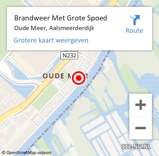 Locatie op kaart van de 112 melding: Brandweer Met Grote Spoed Naar Oude Meer, Aalsmeerderdijk op 24 november 2024 07:41