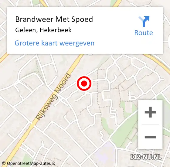 Locatie op kaart van de 112 melding: Brandweer Met Spoed Naar Geleen, Hekerbeek op 24 november 2024 08:10