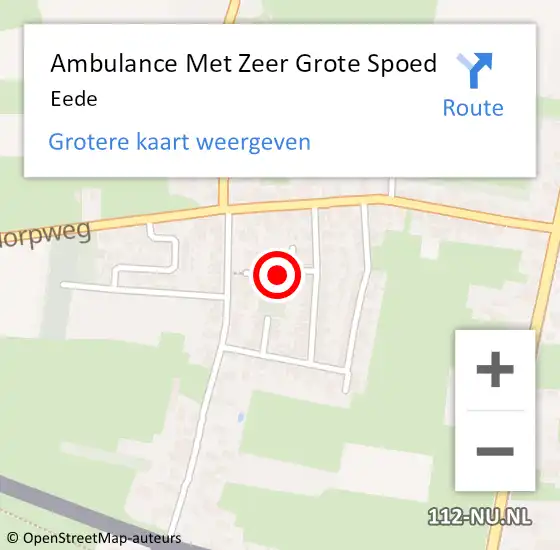 Locatie op kaart van de 112 melding: Ambulance Met Zeer Grote Spoed Naar Eede op 24 november 2024 08:31