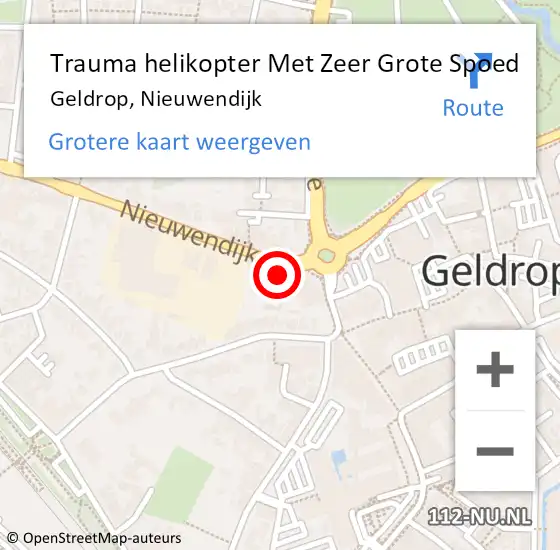 Locatie op kaart van de 112 melding: Trauma helikopter Met Zeer Grote Spoed Naar Geldrop, Nieuwendijk op 24 november 2024 09:27