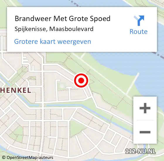 Locatie op kaart van de 112 melding: Brandweer Met Grote Spoed Naar Spijkenisse, Maasboulevard op 24 november 2024 09:34