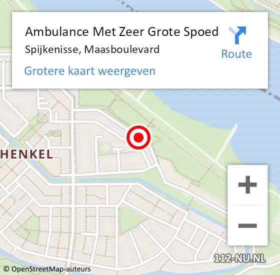 Locatie op kaart van de 112 melding: Ambulance Met Zeer Grote Spoed Naar Spijkenisse, Maasboulevard op 24 november 2024 09:34