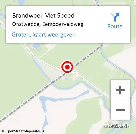 Locatie op kaart van de 112 melding: Brandweer Met Spoed Naar Onstwedde, Eemboerveldweg op 24 november 2024 09:52