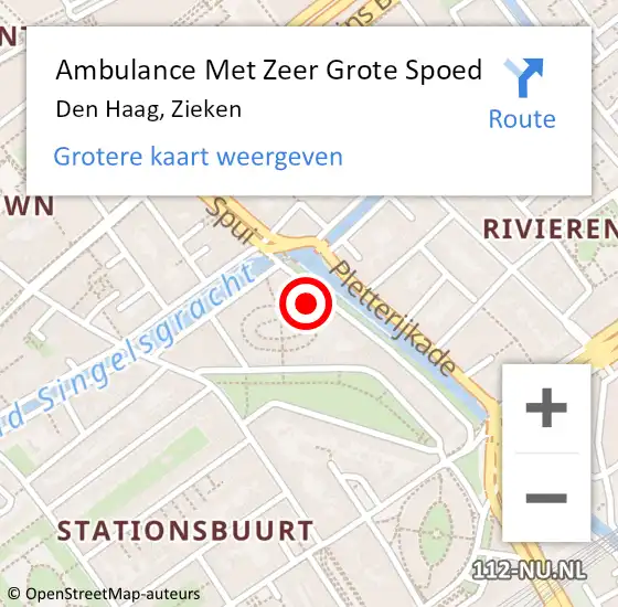 Locatie op kaart van de 112 melding: Ambulance Met Zeer Grote Spoed Naar Den Haag, Zieken op 24 november 2024 10:02