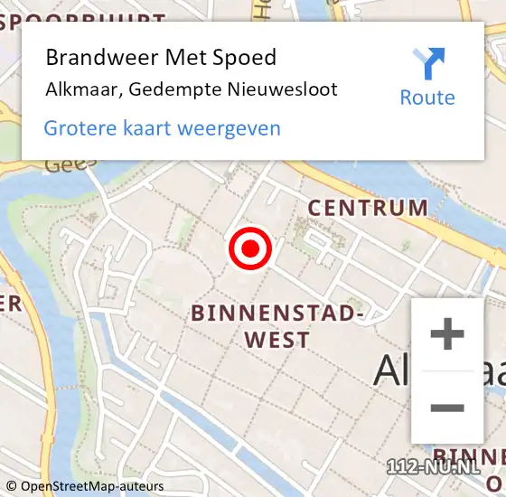 Locatie op kaart van de 112 melding: Brandweer Met Spoed Naar Alkmaar, Gedempte Nieuwesloot op 24 november 2024 10:40