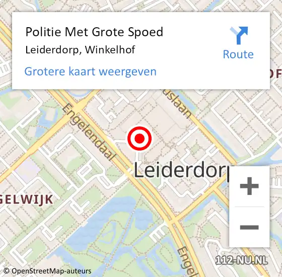 Locatie op kaart van de 112 melding: Politie Met Grote Spoed Naar Leiderdorp, Winkelhof op 24 november 2024 11:17