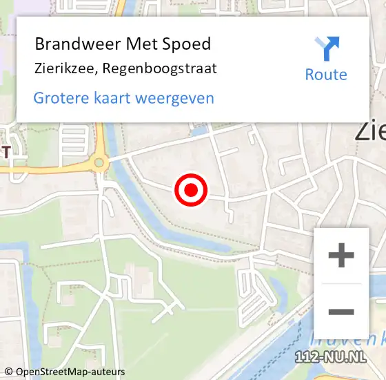 Locatie op kaart van de 112 melding: Brandweer Met Spoed Naar Zierikzee, Regenboogstraat op 24 november 2024 12:03