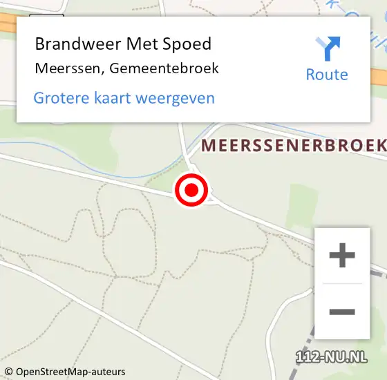 Locatie op kaart van de 112 melding: Brandweer Met Spoed Naar Meerssen, Gemeentebroek op 24 november 2024 12:10