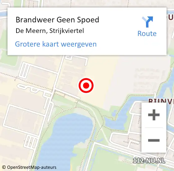 Locatie op kaart van de 112 melding: Brandweer Geen Spoed Naar De Meern, Strijkviertel op 24 november 2024 12:11