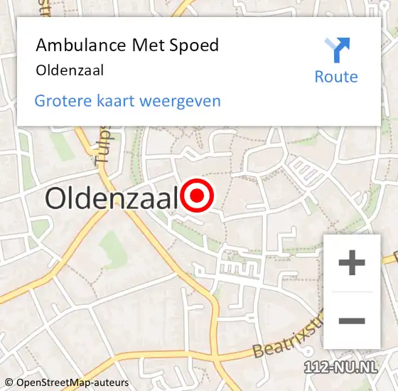 Locatie op kaart van de 112 melding: Ambulance Met Spoed Naar Oldenzaal op 24 november 2024 12:21