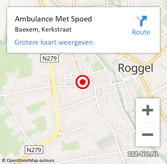 Locatie op kaart van de 112 melding: Ambulance Met Spoed Naar Baexem, Kerkstraat op 24 november 2024 12:26