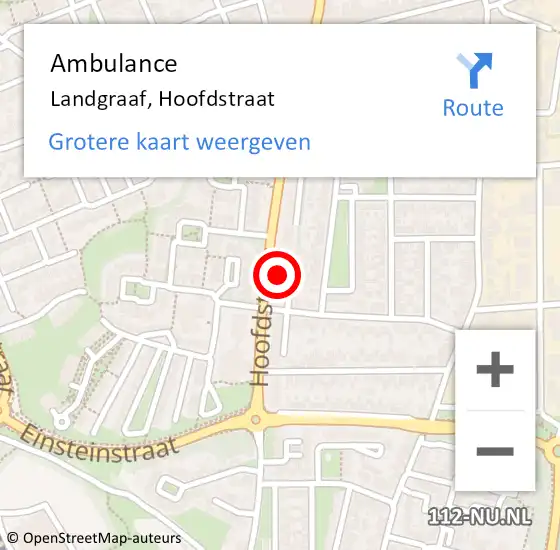 Locatie op kaart van de 112 melding: Ambulance Landgraaf, Hoofdstraat op 28 oktober 2014 01:46