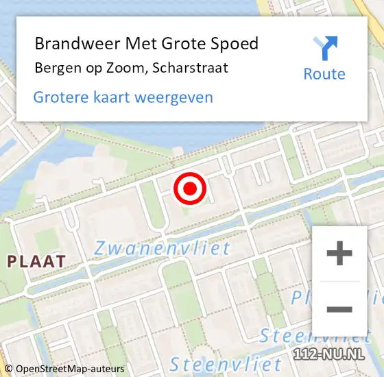 Locatie op kaart van de 112 melding: Brandweer Met Grote Spoed Naar Bergen op Zoom, Scharstraat op 24 november 2024 12:49