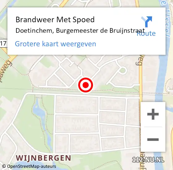 Locatie op kaart van de 112 melding: Brandweer Met Spoed Naar Doetinchem, Burgemeester de Bruijnstraat op 24 november 2024 12:55