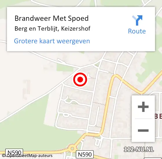 Locatie op kaart van de 112 melding: Brandweer Met Spoed Naar Berg en Terblijt, Keizershof op 24 november 2024 12:58