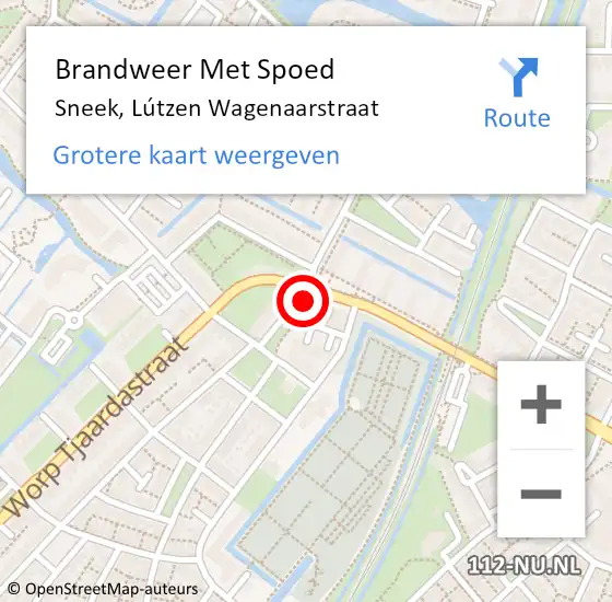 Locatie op kaart van de 112 melding: Brandweer Met Spoed Naar Sneek, Lútzen Wagenaarstraat op 24 november 2024 13:05