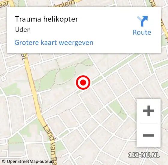 Locatie op kaart van de 112 melding: Trauma helikopter Uden op 24 november 2024 13:05